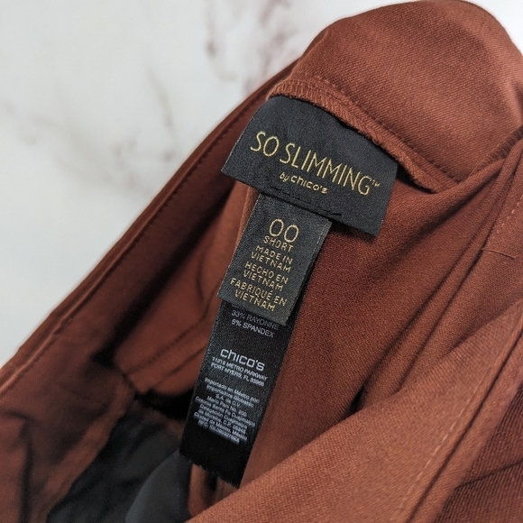 Chicos Pant Women 00 2 Rust Red So Slimming Stretch Skinny Ankle Pull On High - Picture 3 of 10